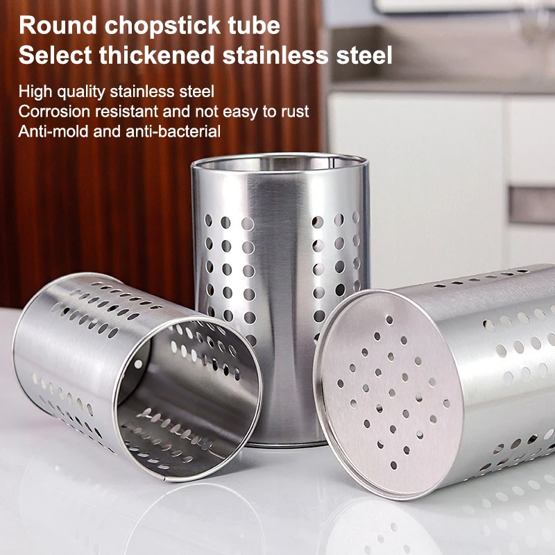 Kitchen Utensils Storage Round Hole Hollowed Out Drain Tube Stainless Steel Chopsticks Tube Tableware Bucket High-Capacity
Kitchen Utensils Storage Round Hole Hollowed Out Drain Tube Stainless Steel Chopsticks Tube Tableware Bucket High-Capacity