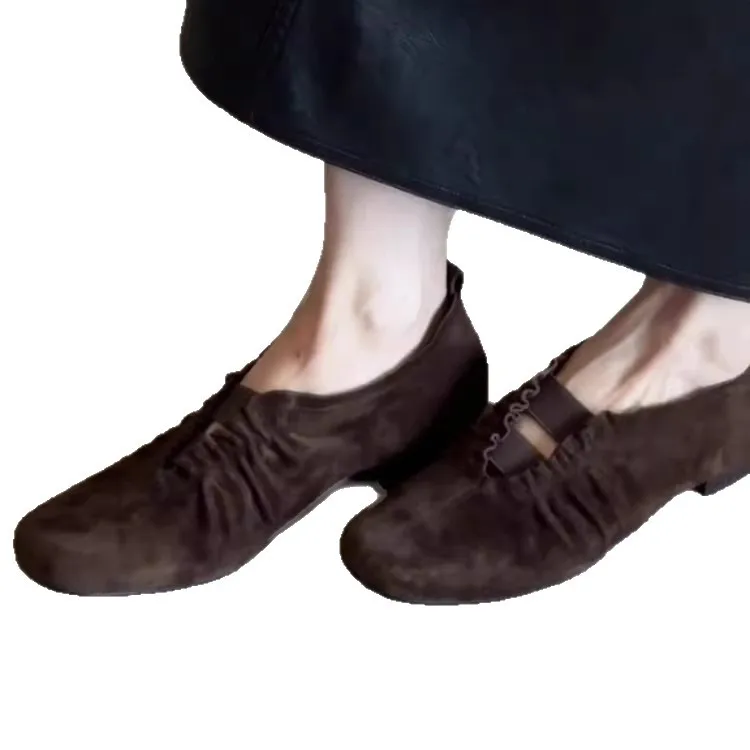 Leather Version Retro Square Head Pleated Low Heel Flats Women's Fashionable Versatile Low Cut Single Shoes Casual
Leather Version Retro Square Head Pleated Low Heel Flats Women's Fashionable Versatile Low Cut Single Shoes Casual