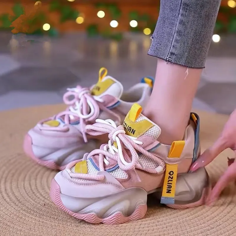 Thick soled sponge cake dad shoes 2026 autumn new Korean version color blocked casual sports shoes for women
Thick soled sponge cake dad shoes 2026 autumn new Korean version color blocked casual sports shoes for women