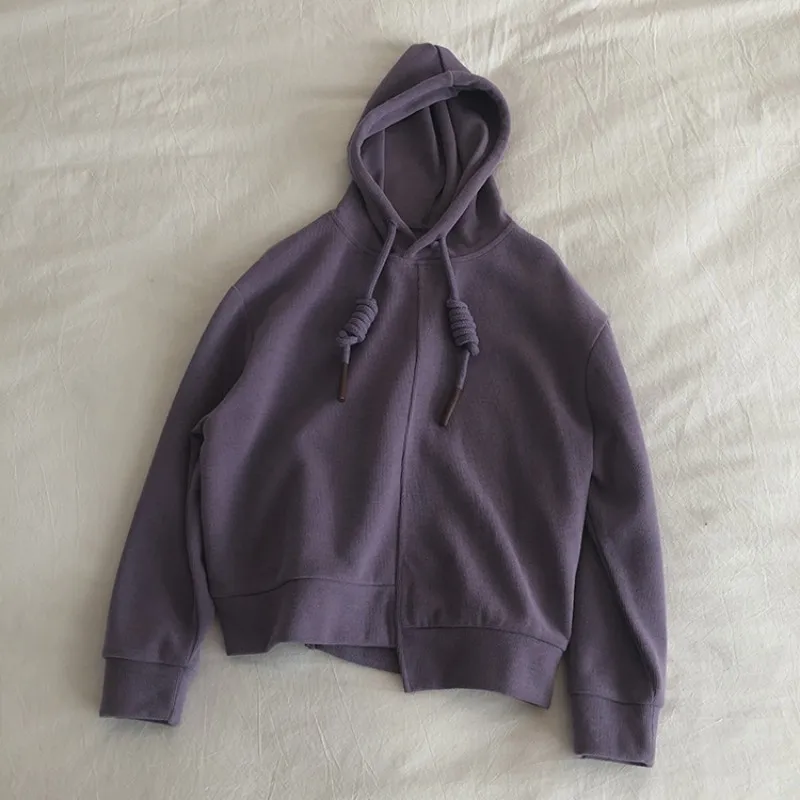 Women's Fashion Show White Grape Purple Irregular High Waist Short Style Show Thin Casual Hooded Sweater Student Girl Autumn
Women's Fashion Show White Grape Purple Irregular High Waist Short Style Show Thin Casual Hooded Sweater Student Girl Autumn