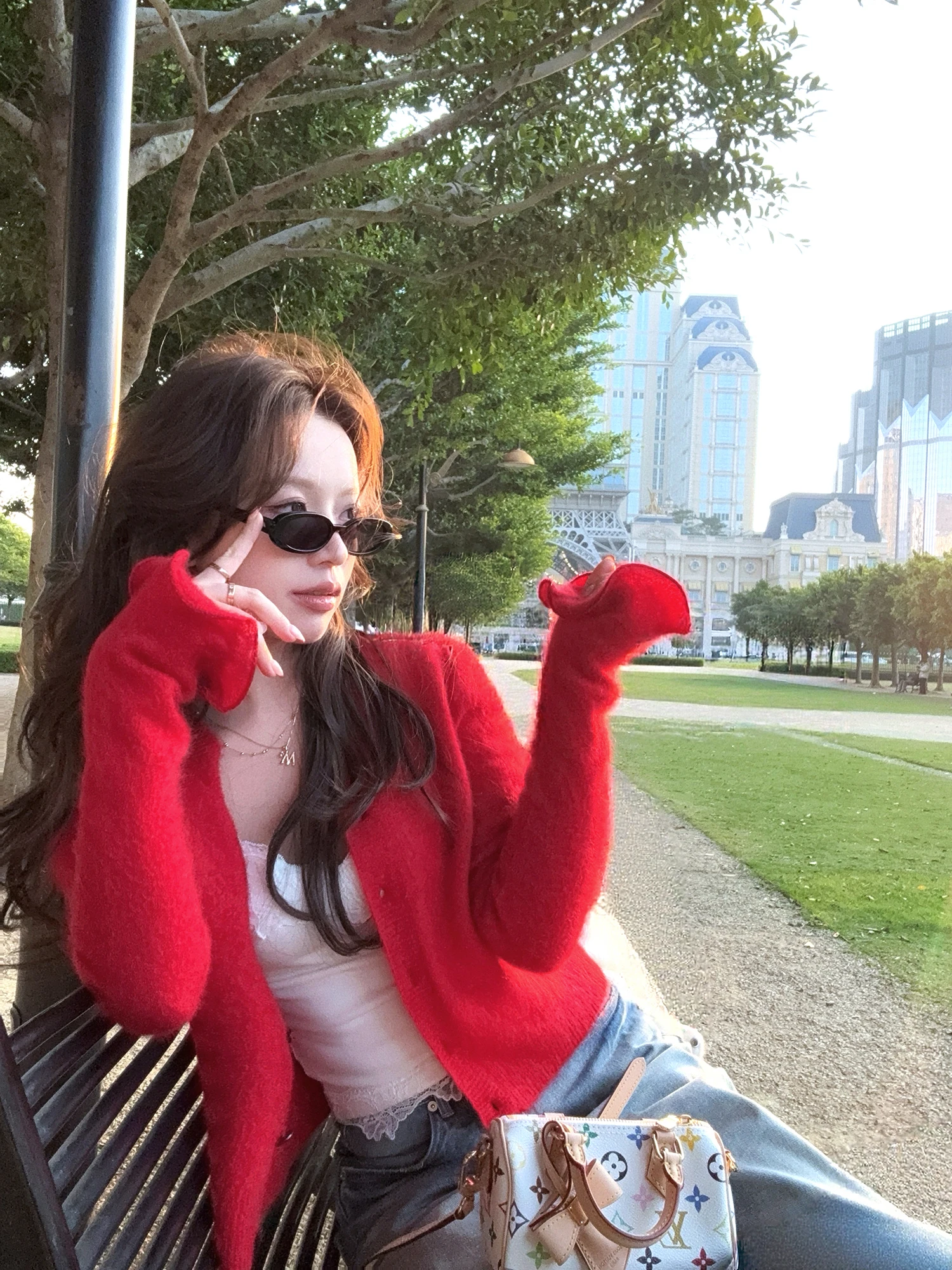 Red Wool Blend Knitted Cardigan with Faux Fur Sve Long Sve Commute Sle Loose Fit Women's Daily Wear Spring Cardigan
Red Wool Blend Knitted Cardigan with Faux Fur Sve Long Sve Commute Sle Loose Fit Women's Daily Wear Spring Cardigan