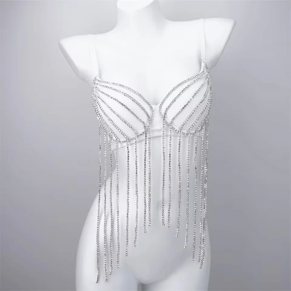 Tassel Long Chain Bustier Breast Cinching Breast Gathering With Steel Ring Spice Girl Corset Stage Performance Shining Robe
Tassel Long Chain Bustier Breast Cinching Breast Gathering With Steel Ring Spice Girl Corset Stage Performance Shining Robe