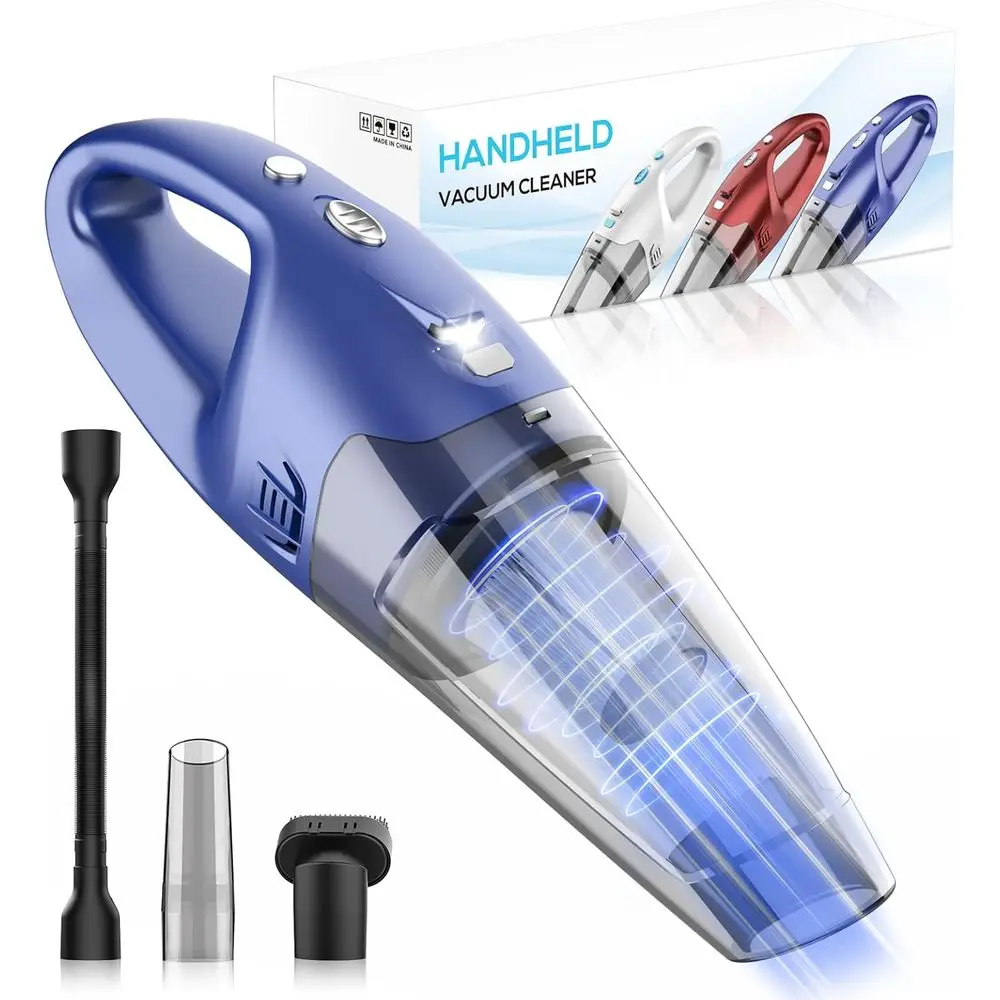 Rechargeable 6000Pa Mini Vacuum Cleaner with LED Light, 20-25 Min Runtime, USB Charging, 500ML Dustbin for Car, Office, and Home
Rechargeable 6000Pa Mini Vacuum Cleaner with LED Light, 20-25 Min Runtime, USB Charging, 500ML Dustbin for Car, Office, and Home