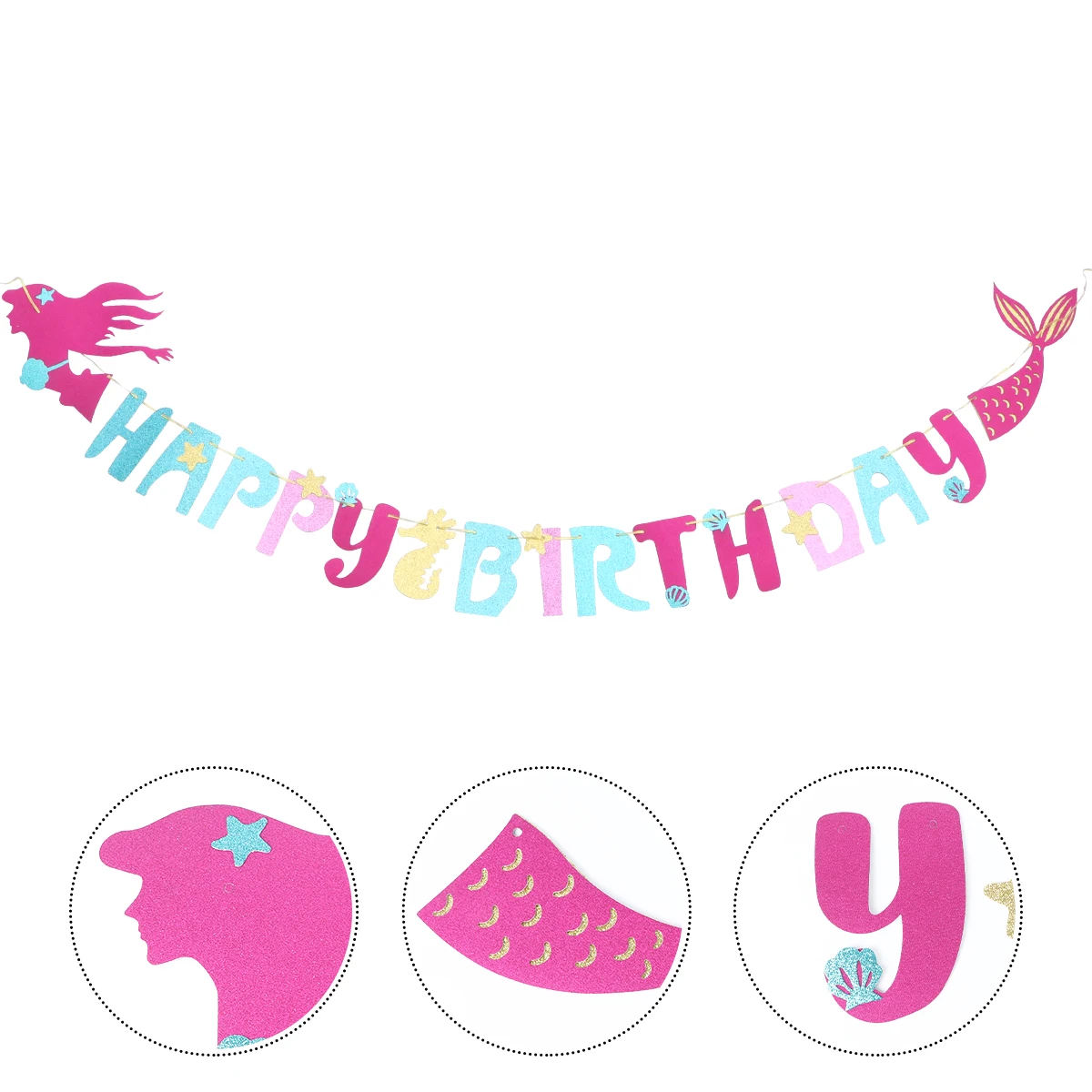 Mermaid Party Flowers Banner Shiny Garland Birthday Decoration Party Decoration Practical Festive Atmosphere
Mermaid Party Flowers Banner Shiny Garland Birthday Decoration Party Decoration Practical Festive Atmosphere