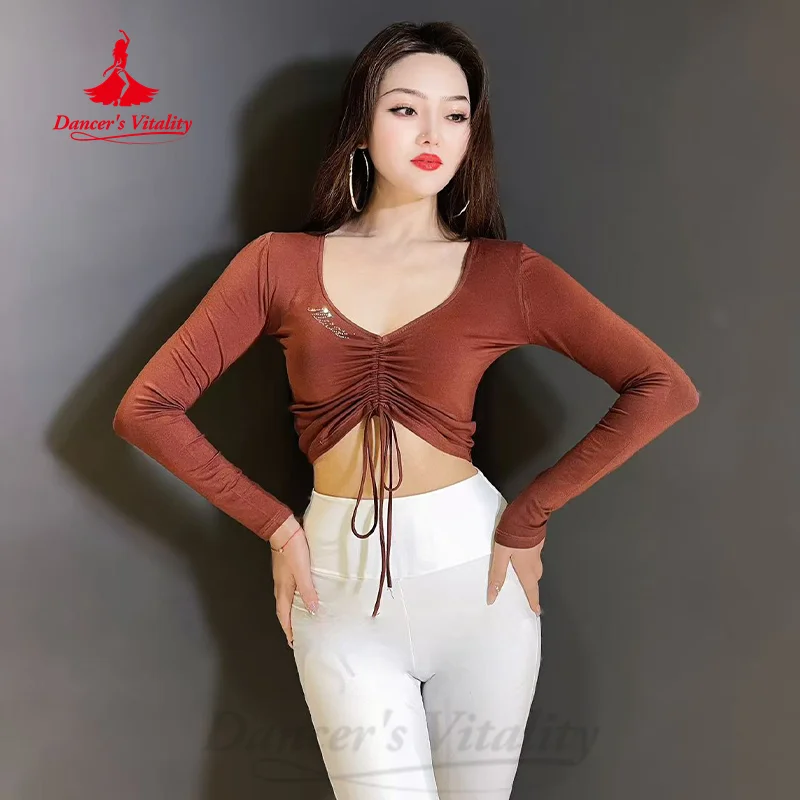 Belly Dancer Practice Tops Women's Sexy V-neck Long Sleeve Slimming Top Adult Oriental Dance Belly Dancing Training Clothing
Belly Dancer Practice Tops Women's Sexy V-neck Long Sleeve Slimming Top Adult Oriental Dance Belly Dancing Training Clothing