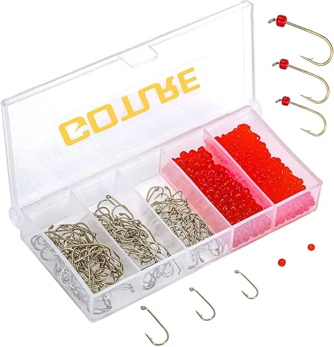 Goture 240/520pcs Fly Tying Hooks Beads Kit Carbon Steel Nymph Dry Fly Hooks Bead Heads for Trout Fly Fishing DIY Tying Material
Goture 240/520pcs Fly Tying Hooks Beads Kit Carbon Steel Nymph Dry Fly Hooks Bead Heads for Trout Fly Fishing DIY Tying Material