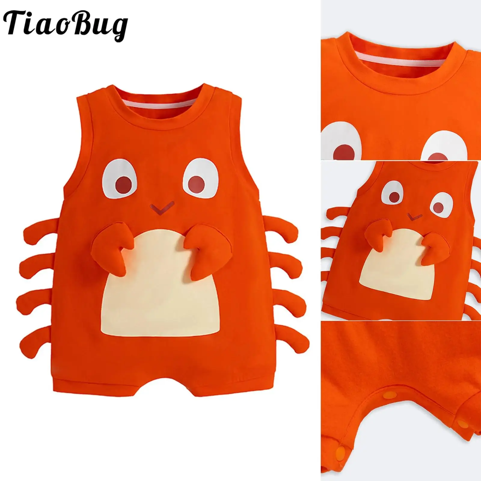 Милый комбинезон в форме краба для младенцев, боди без рукавов с кнопкой и промежностью, летняя одежда, карнавальный костюм на Хэллоуин
Милый комбинезон в форме краба для младенцев, боди без рукавов с кнопкой и промежностью, летняя одежда, карнавальный костюм на Хэллоуин