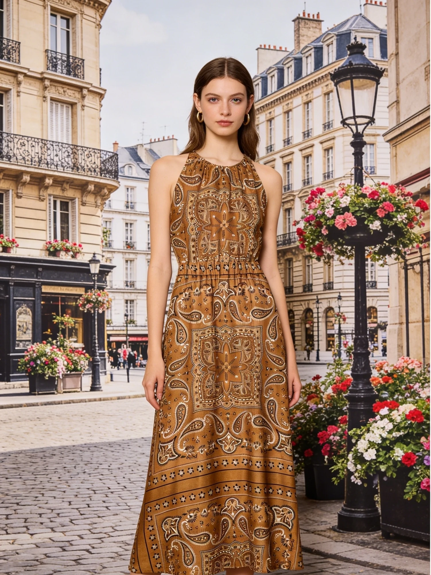 Retro Floral Long Dress Smooth Fabric Waist Cinching Slimming Women's Dress French Style Polyester Fiber A-Line Skirt
Retro Floral Long Dress Smooth Fabric Waist Cinching Slimming Women's Dress French Style Polyester Fiber A-Line Skirt