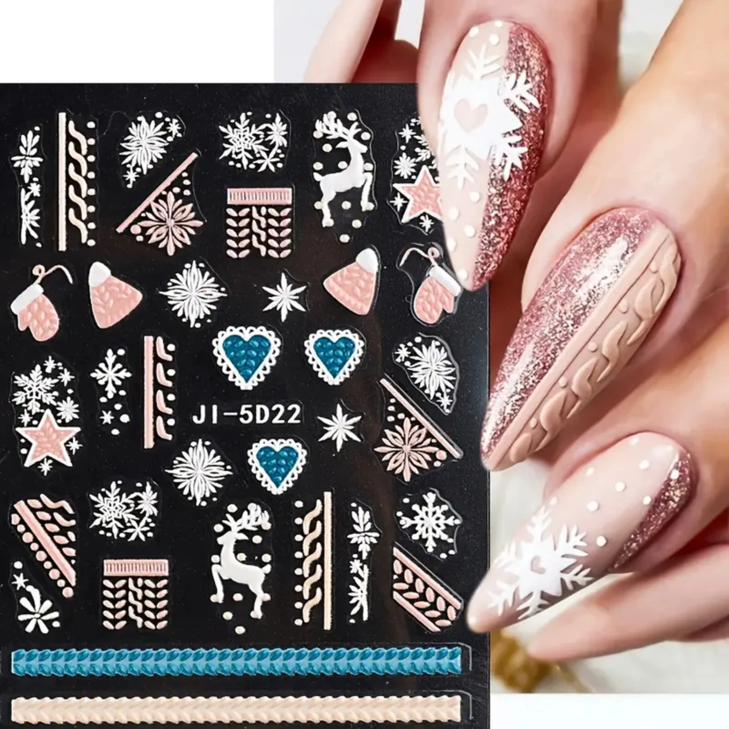 Christmas 5D Nail Sticker Gloves Doll Star Winter Nail Decal Slider Christmas Decoration New Year Tattoo Nail Art
Christmas 5D Nail Sticker Gloves Doll Star Winter Nail Decal Slider Christmas Decoration New Year Tattoo Nail Art