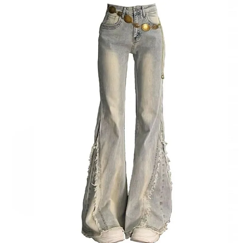 American Retro High-waisted Flared Jeans with A Women's Fringed Patchwork Design, Slim and Slimming Straight Horseshoe Pants
American Retro High-waisted Flared Jeans with A Women's Fringed Patchwork Design, Slim and Slimming Straight Horseshoe Pants