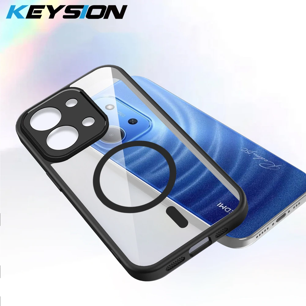 KEYSION Transparent Magnetic Phone Case for Redmi 15C 171mm Silicone+PC HD Clear Shockproof Back Cover for Xiaomi POCO C85 171mm
KEYSION Transparent Magnetic Phone Case for Redmi 15C 171mm Silicone+PC HD Clear Shockproof Back Cover for Xiaomi POCO C85 171mm