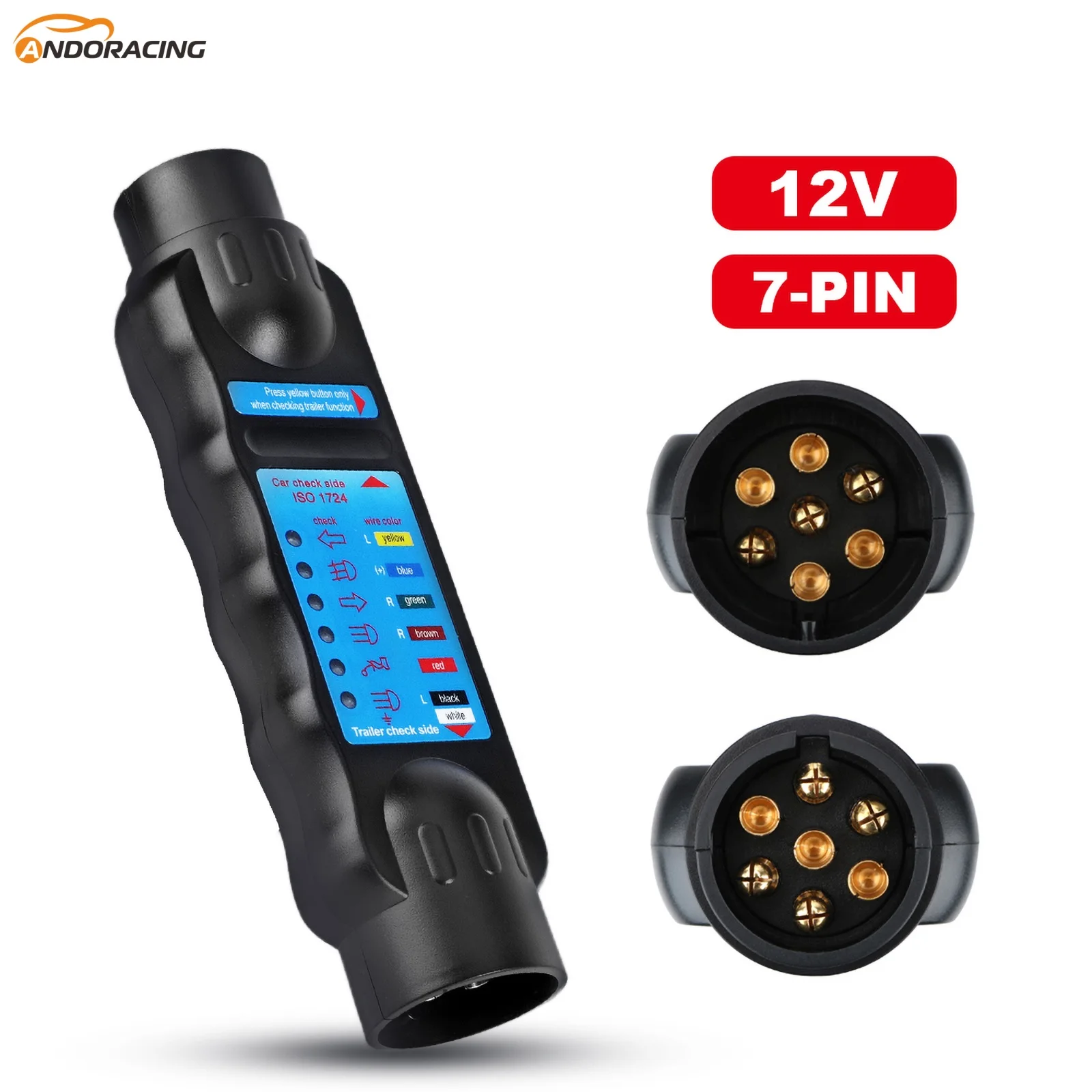 7-контактный тестер буксировочного фонаря для автомобиля, 12 В, розетка для прицепа, диагностические инструменты, буксировочный фонарь для каравана, тестер проводки, аксессуары
7-контактный тестер буксировочного фонаря для автомобиля, 12 В, розетка для прицепа, диагностические инструменты, буксировочный фонарь для каравана, тестер проводки, аксессуары