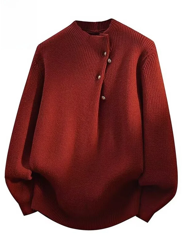 Мужской вязаный свитер с высоким воротником, красный, базовый слой, зимний, новый, повседневный, свободный крой, с длинными рукавами, свитшот с круглым вырезом
Мужской вязаный свитер с высоким воротником, красный, базовый слой, зимний, новый, повседневный, свободный крой, с длинными рукавами, свитшот с круглым вырезом