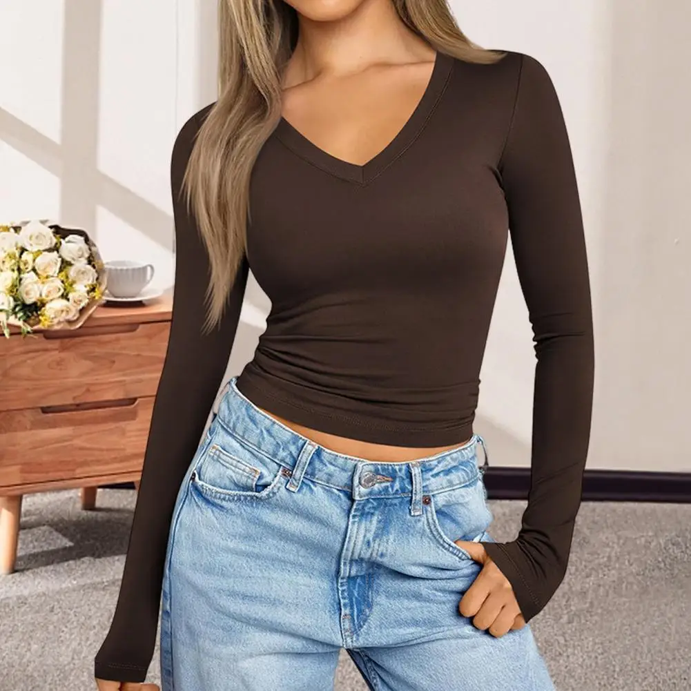 High-quality Cotton Spandex Top Women's Cotton Long Sleeve V-neck Slim Fit T-shirt High Solid Color Thin Top for Daily for Women
High-quality Cotton Spandex Top Women's Cotton Long Sleeve V-neck Slim Fit T-shirt High Solid Color Thin Top for Daily for Women