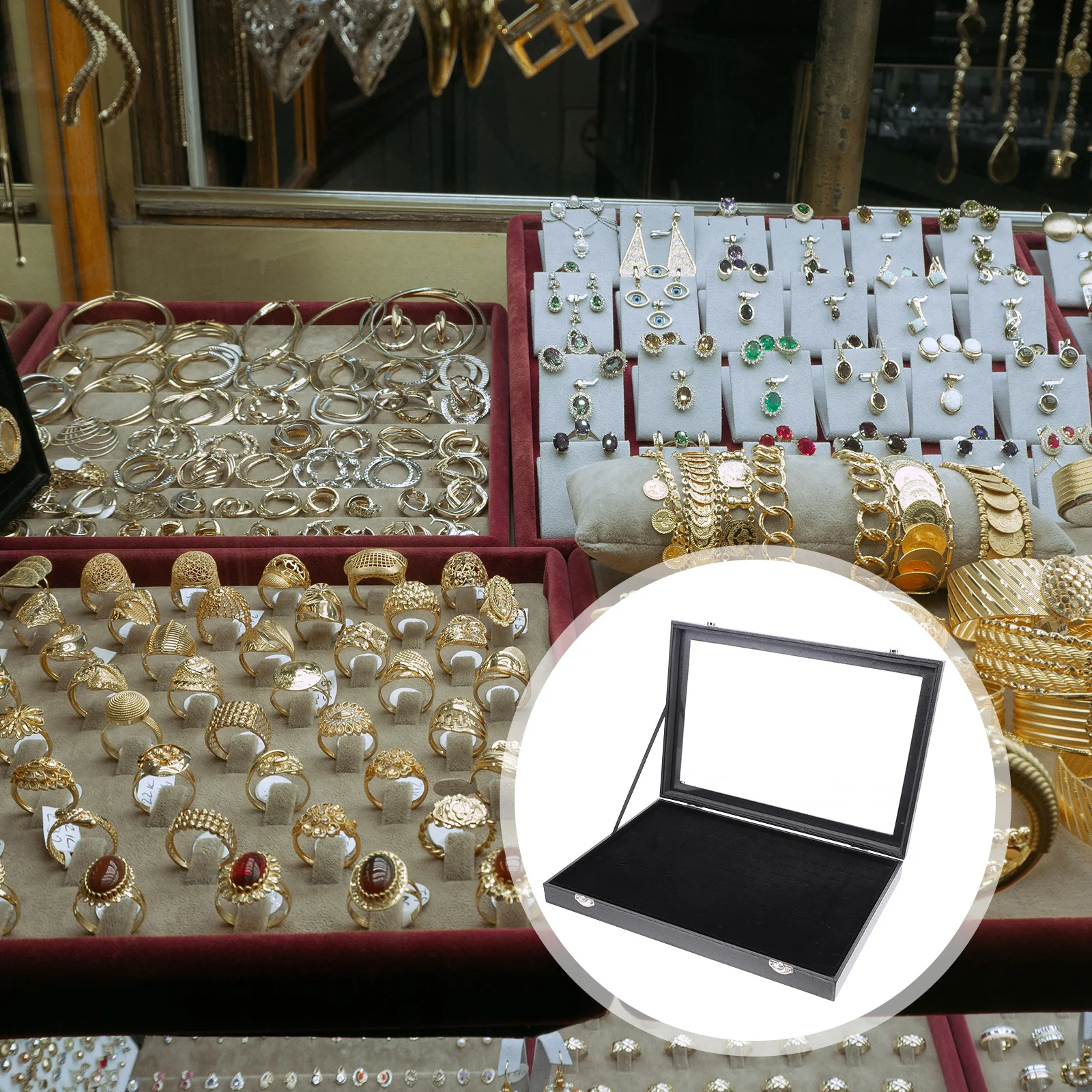 100 Slots Jewelry ganizer Display Box Jewelry ganizer Flannel Covered Storage Solution Clear Lid Showcase Trays Case
100 Slots Jewelry ganizer Display Box Jewelry ganizer Flannel Covered Storage Solution Clear Lid Showcase Trays Case
