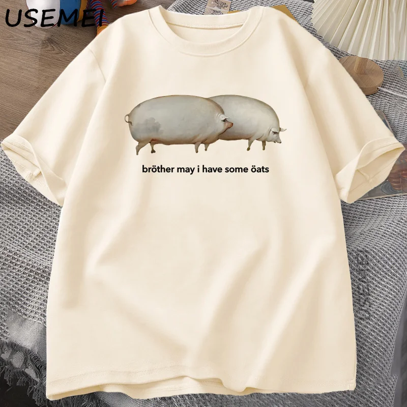 Brother May I Have Some Oats T-shirt Men Women Funny Pig Graphic Tees Harajuku Loose Casual Short Sleeve Printed Tshirt Summer
Brother May I Have Some Oats T-shirt Men Women Funny Pig Graphic Tees Harajuku Loose Casual Short Sleeve Printed Tshirt Summer