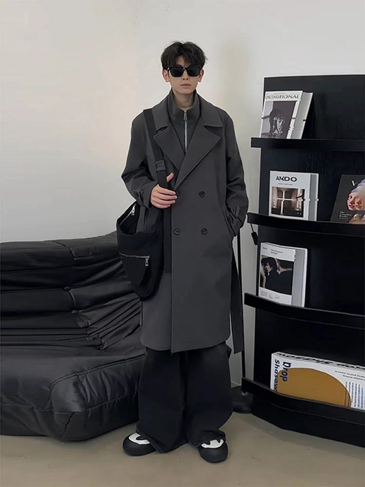 Gray Woolen Men's Coat Mid-Length Korean Style Fashionable Warmth Polyester Fiber Double-Breasted Button Pure Color Coat
Gray Woolen Men's Coat Mid-Length Korean Style Fashionable Warmth Polyester Fiber Double-Breasted Button Pure Color Coat