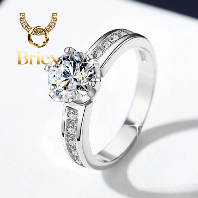 Briex Jewelry Six-Prong Crown Ring Women's 1CT Moissanite PT950 Platinum - Firm six-prong setting, 1CT brilliant sparkle, ideal
Briex Jewelry Six-Prong Crown Ring Women's 1CT Moissanite PT950 Platinum - Firm six-prong setting, 1CT brilliant sparkle, ideal