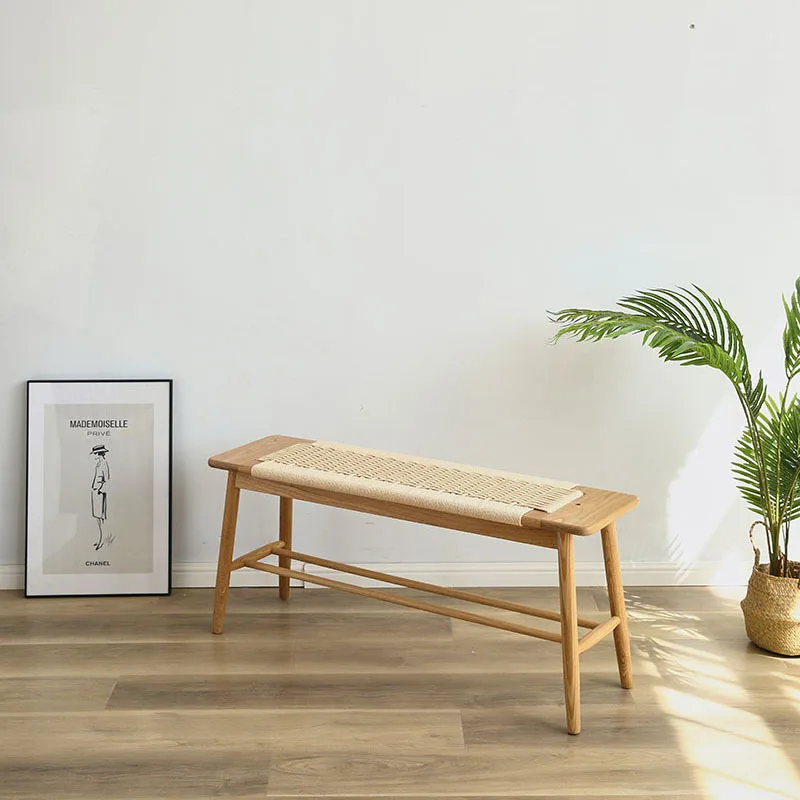 Nordic white oak solid wood woven rope bench, cherry wood shoe changing stool, minimalist dressing stool, dining table stool, fo
Nordic white oak solid wood woven rope bench, cherry wood shoe changing stool, minimalist dressing stool, dining table stool, fo