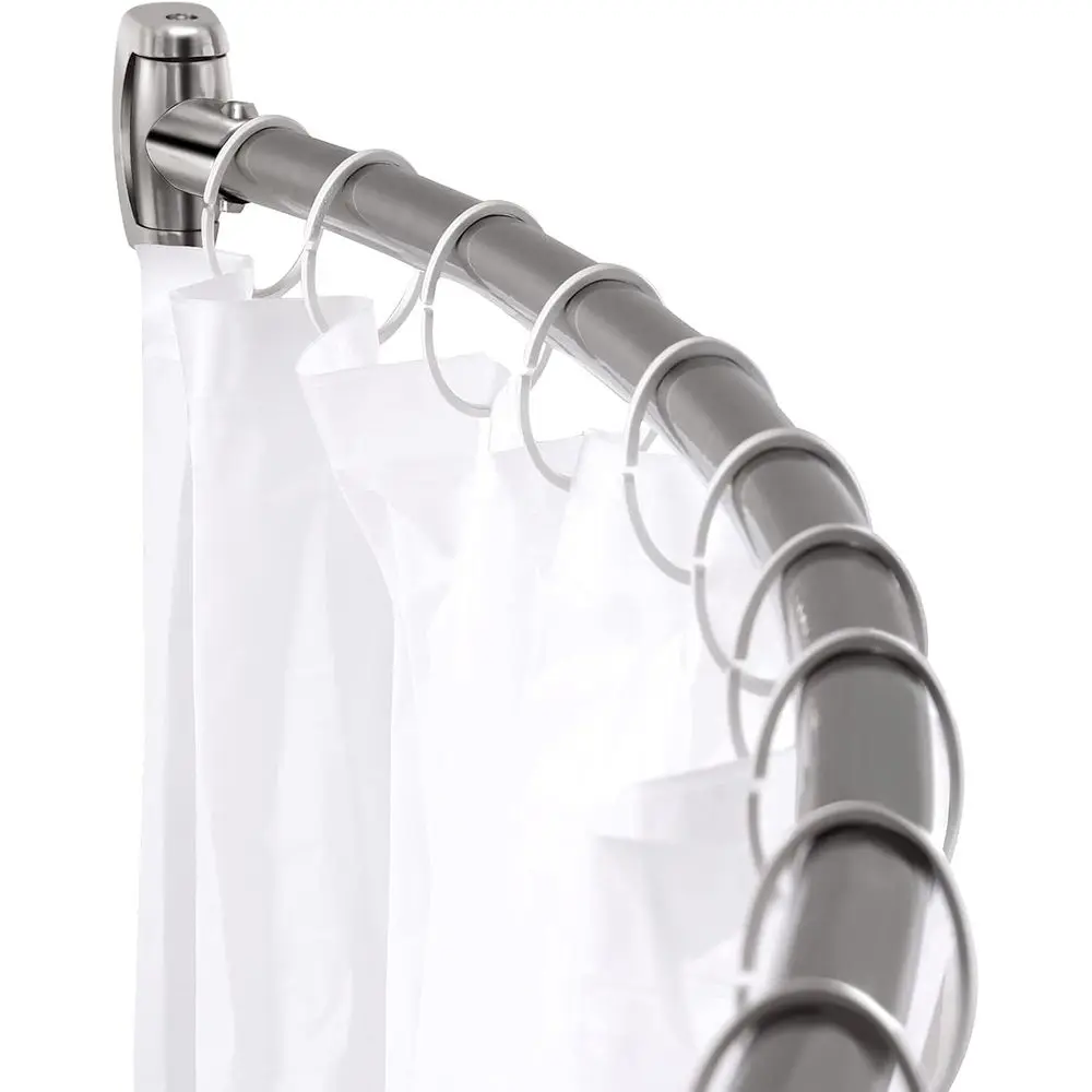 42-72 Inch Adjustable Wide Curved Shower Rod, Rust-Resistant Stainless Steel, Silver, Requires Drilling
42-72 Inch Adjustable Wide Curved Shower Rod, Rust-Resistant Stainless Steel, Silver, Requires Drilling