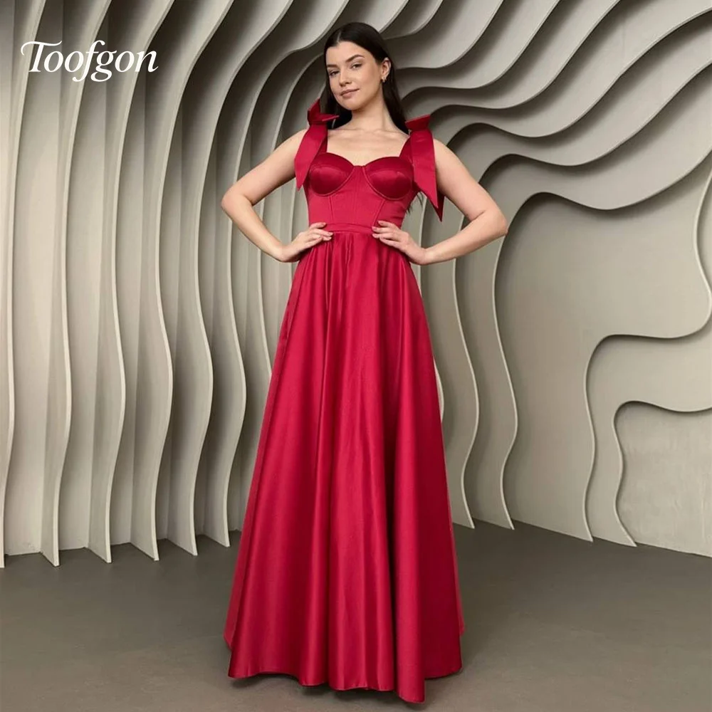 Toofgon Sweetheart Satin Long Evening Dresses Women Bow Wide Strap Prom Gowns High Slit Special Occasion Party Dress Customized
Toofgon Sweetheart Satin Long Evening Dresses Women Bow Wide Strap Prom Gowns High Slit Special Occasion Party Dress Customized