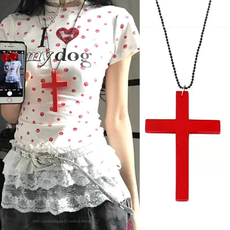 New Cool Punk Gothic Wood Cross Pendant Necklace for Women Men Vintage Black White Hip Hop Y2K Necklace Party Jewelry Gift
New Cool Punk Gothic Wood Cross Pendant Necklace for Women Men Vintage Black White Hip Hop Y2K Necklace Party Jewelry Gift