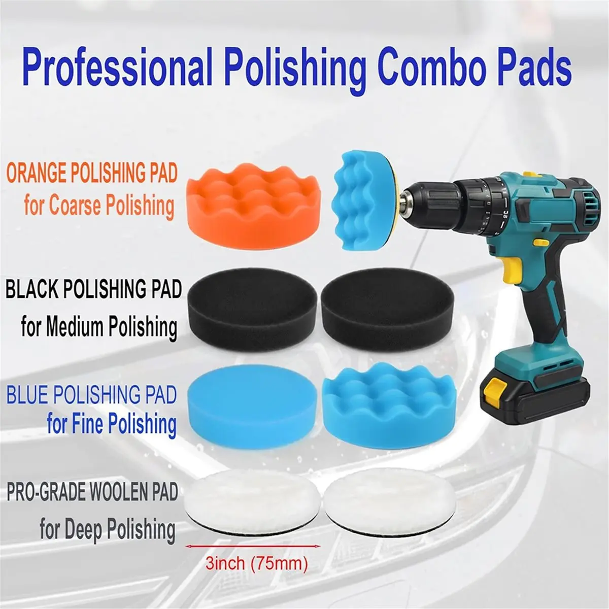 A868P ~137Pcs 3 Inch Sanding Disc Polishing Kit, Headlight Restoration Kit, 60-10000 Grit Wet Dry Hook & Loop Sandpapers
A868P ~137Pcs 3 Inch Sanding Disc Polishing Kit, Headlight Restoration Kit, 60-10000 Grit Wet Dry Hook & Loop Sandpapers