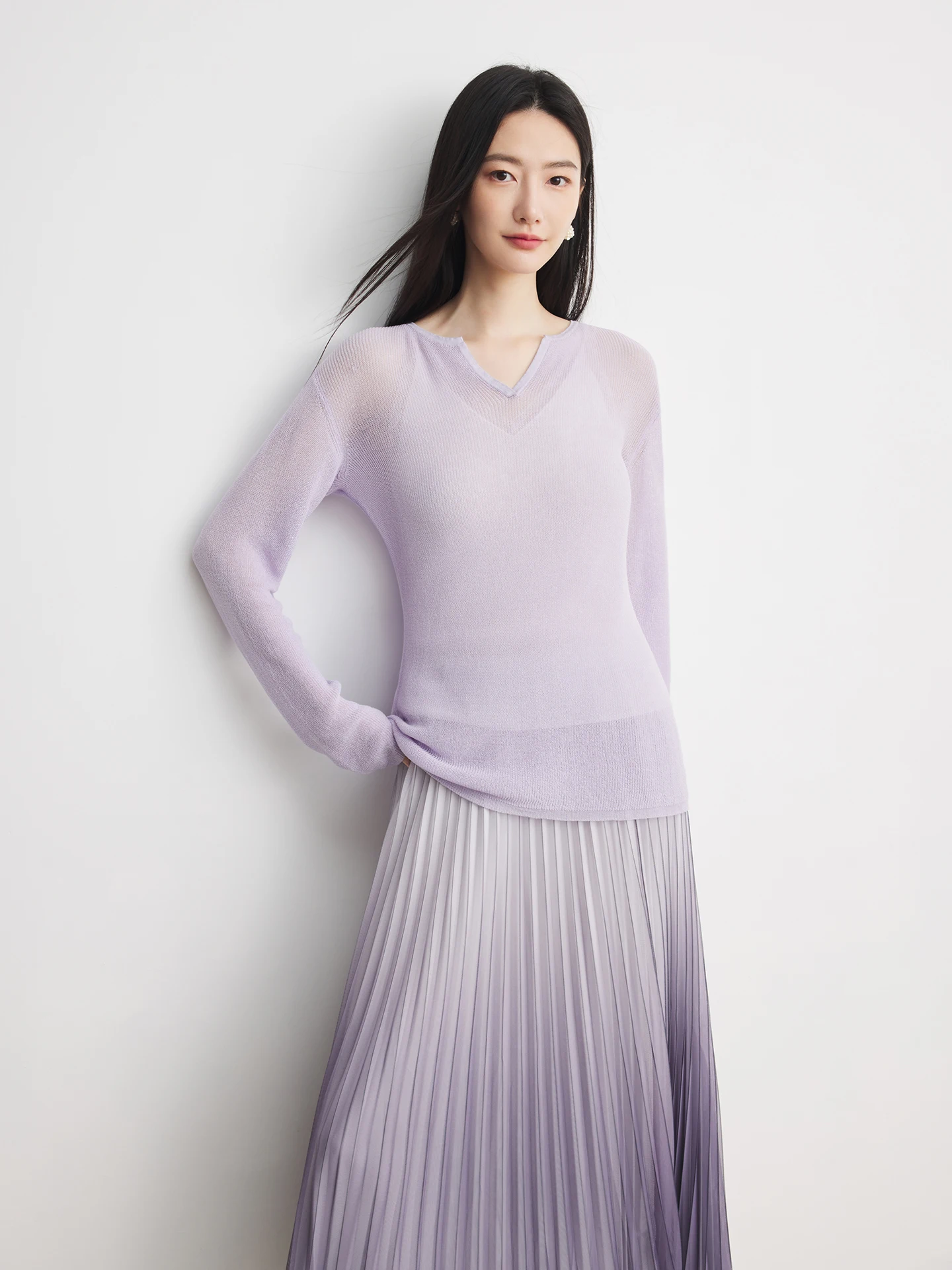 Annata Linen V-Neck Long Sleeve Knitted Top Women's Spring Thin Air Conditioning Shirt Soft Rigid Hollow out Commute Style
Annata Linen V-Neck Long Sleeve Knitted Top Women's Spring Thin Air Conditioning Shirt Soft Rigid Hollow out Commute Style