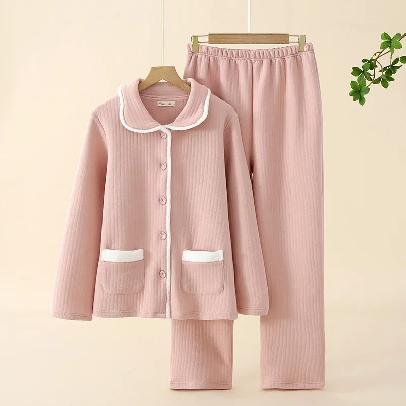 2023 Spring And Autumn Women's Pink Pajama Set 100% Cotton Jacquard Long Sleeve Pants Two Piece Home Furnishing Pajama Set
2023 Spring And Autumn Women's Pink Pajama Set 100% Cotton Jacquard Long Sleeve Pants Two Piece Home Furnishing Pajama Set