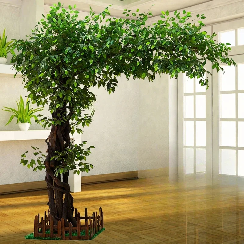 Simulate large plant decorations in the hotel lobby, set up solid wood trunks, simulate banyan trees
Simulate large plant decorations in the hotel lobby, set up solid wood trunks, simulate banyan trees