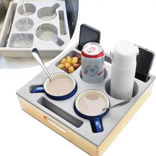 Wooden Couch Caddy With Food-Grade Silicone Inserts For Drinks, Snacks, Remote—Spill-Proof Tray For Sofa, Bed, Car, Beach
Wooden Couch Caddy With Food-Grade Silicone Inserts For Drinks, Snacks, Remote—Spill-Proof Tray For Sofa, Bed, Car, Beach