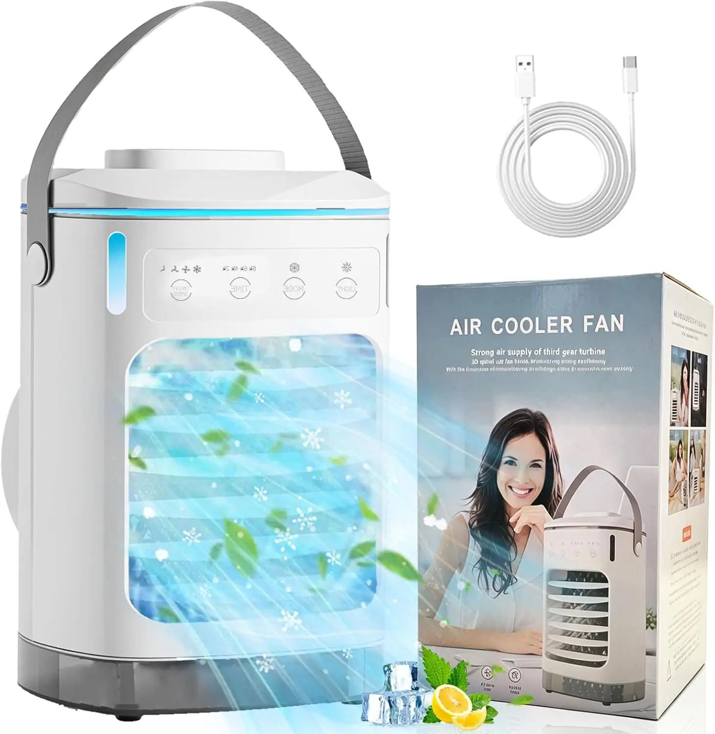 Personal Evaporative Air Cooler, 2026 Upgraded Portable AC Fan with 2 Mist Modes & 2 Iceboxes, 3 Speeds & 2–8H Timer, 7 Color Lights, 900ml Large Tank, Cooling Fan for Bedroom Office
Personal Evaporative Air Cooler, 2026 Upgraded Portable AC Fan with 2 Mist Modes & 2 Iceboxes, 3 Speeds & 2–8H Timer, 7 Color Lights, 900ml Large Tank, Cooling Fan for Bedroom Office