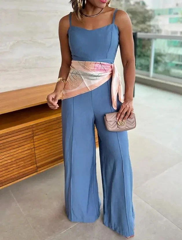 Women's Long Jumpsuits New Fashion Women Plain Spaghetti Strap Waist Jumpsuit Female Casual Back Shirred Wide Leg Romper
Women's Long Jumpsuits New Fashion Women Plain Spaghetti Strap Waist Jumpsuit Female Casual Back Shirred Wide Leg Romper