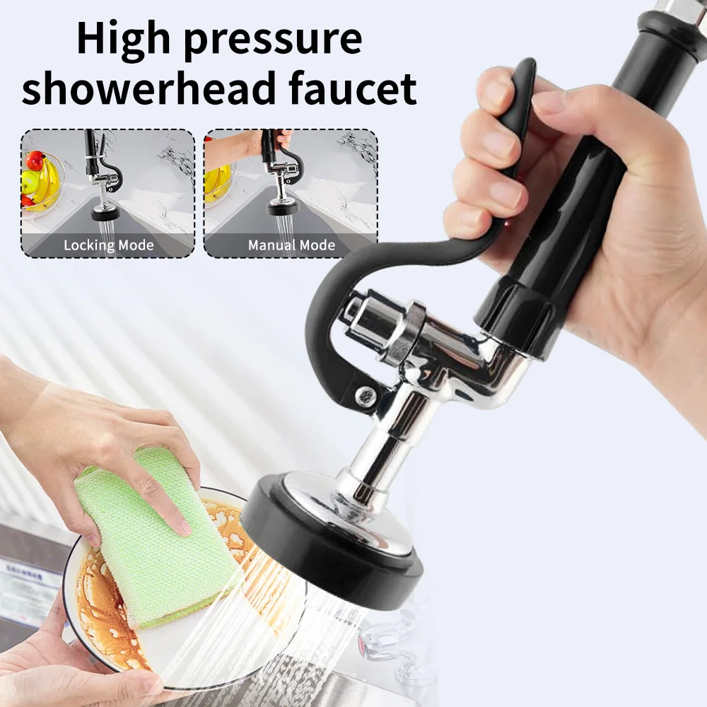 Commercial Pre Rinse Sprayer Gun Brass High Pressure Kitchen Faucet Accessory with Lock Ring Manual & Fixed Spray Modes for Restaurant Cafe Dishwashing Sink
Commercial Pre Rinse Sprayer Gun Brass High Pressure Kitchen Faucet Accessory with Lock Ring Manual & Fixed Spray Modes for Restaurant Cafe Dishwashing Sink
