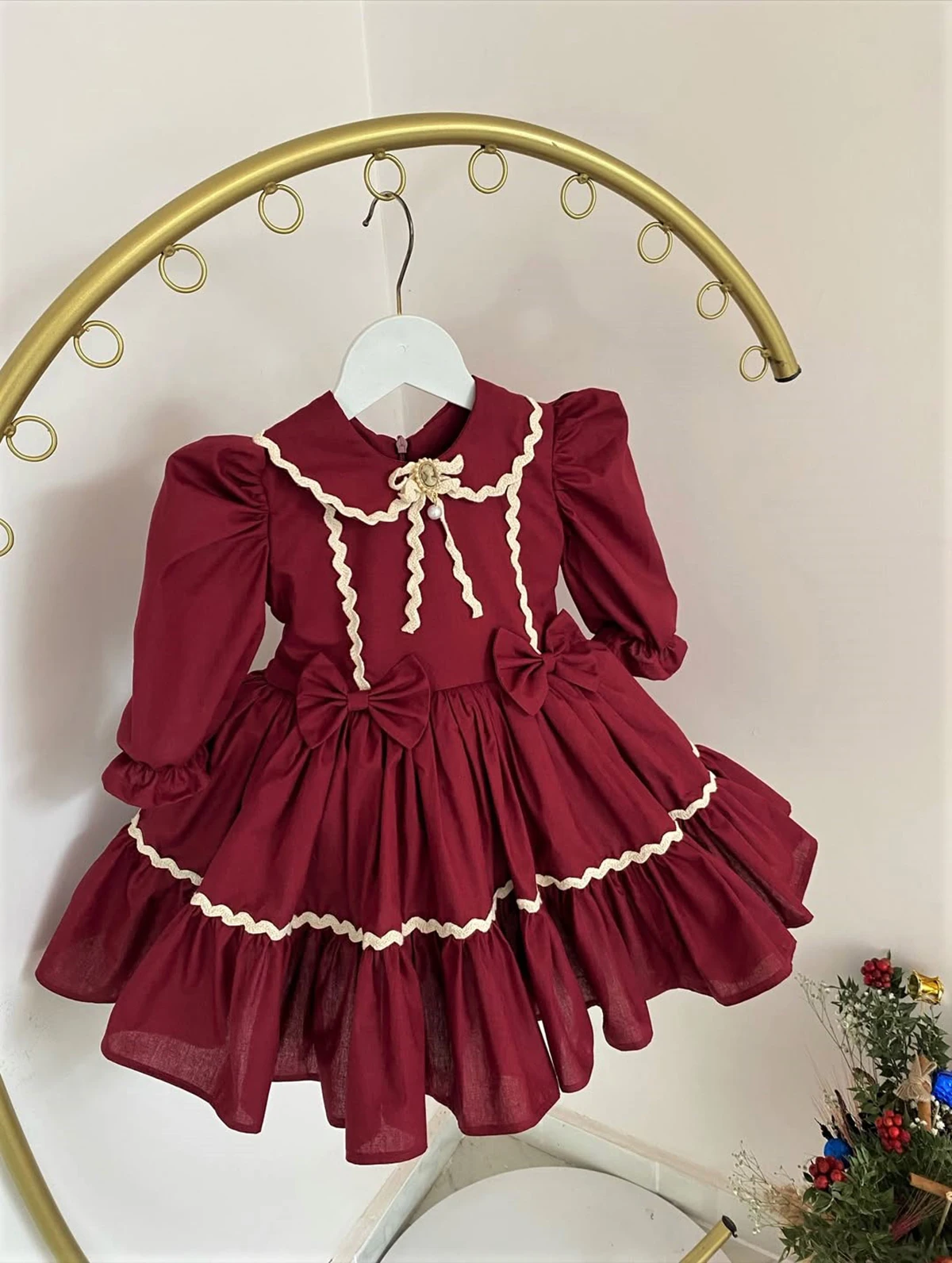 Spring Autumn Girl Vintage Lace Red Bow Dress For Casual Party Birthday Wedding Photography
Spring Autumn Girl Vintage Lace Red Bow Dress For Casual Party Birthday Wedding Photography