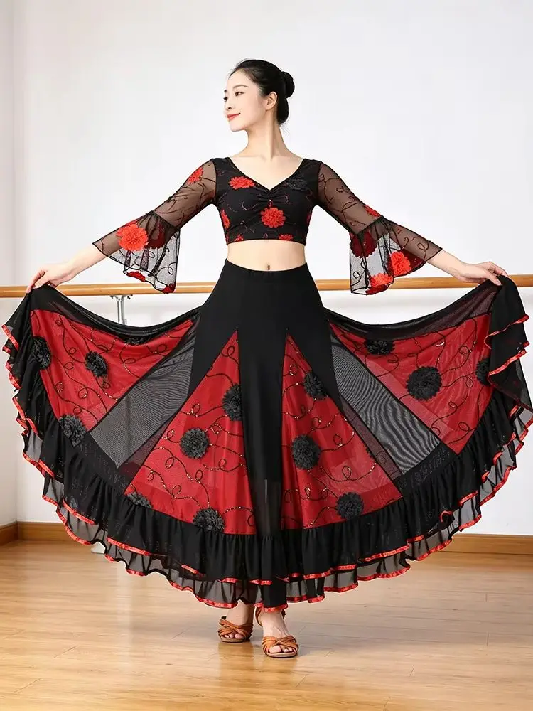 Elegant Flamenco Tango Dance Skirt Women Long Swing Ballroom Latin Rave Party Performance Costume
Elegant Flamenco Tango Dance Skirt Women Long Swing Ballroom Latin Rave Party Performance Costume