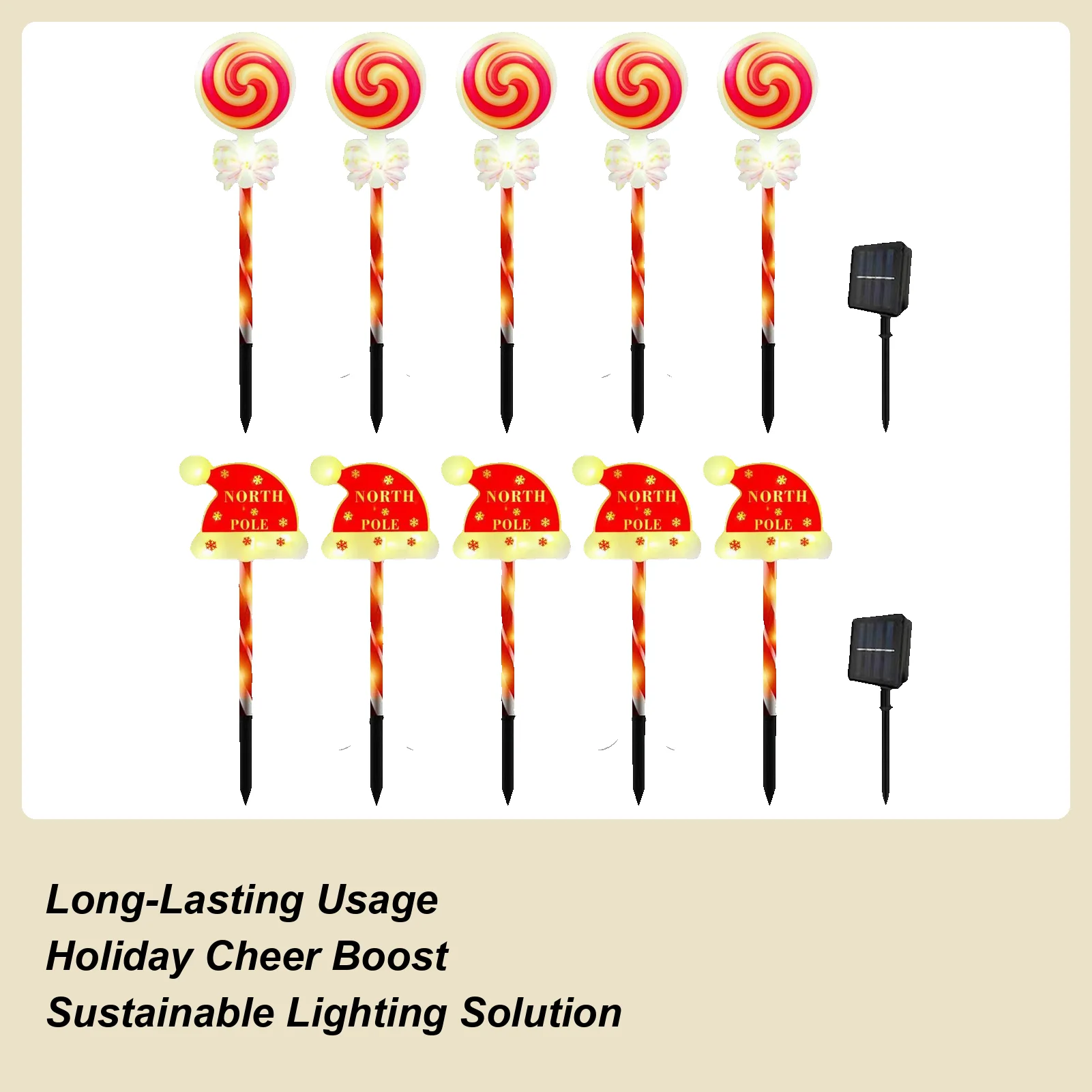 Лампы из конфетной трости на солнечной энергии, водонепроницаемые рождественские маркеры для дорожек из конфетной трости для подъездной дороги, патио, двора, лужайки, сада, дорожки
Лампы из конфетной трости на солнечной энергии, водонепроницаемые рождественские маркеры для дорожек из конфетной трости для подъездной дороги, патио, двора, лужайки, сада, дорожки