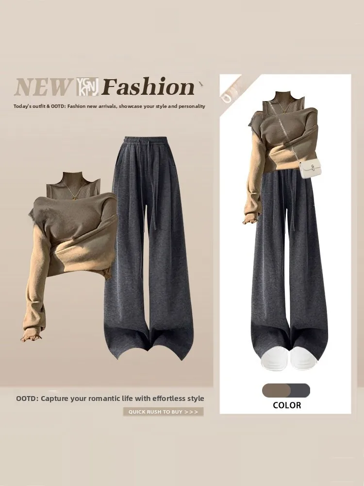 Ladies' Knitted Shoulder Bared Sweater High Collar Casual Pants Three Piece Set Winter Loose Slimming Ensemble Comfortable Style
Ladies' Knitted Shoulder Bared Sweater High Collar Casual Pants Three Piece Set Winter Loose Slimming Ensemble Comfortable Style