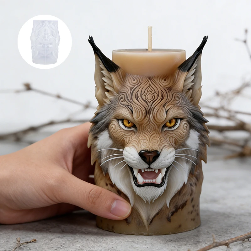Lynx head candle mold with 3D relief, realistic animal design, DIY wild-style aromatherapy, a must-have for home decoration/anim
Lynx head candle mold with 3D relief, realistic animal design, DIY wild-style aromatherapy, a must-have for home decoration/anim
