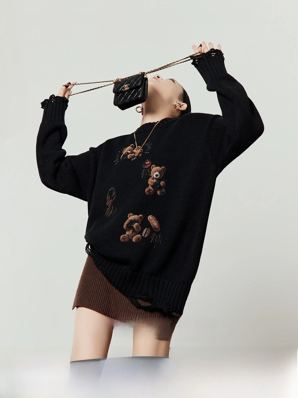 Bla Knitted Sweater round Neline Loose Fit Women's Spring 2026 New Design Photoapher Bear Print Casual Faion Top
Bla Knitted Sweater round Neline Loose Fit Women's Spring 2026 New Design Photoapher Bear Print Casual Faion Top