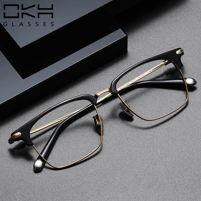OKH Titanium Optical Lenses Frames Woman Blue Light Blocking Glasses Square Glasses Man Retro Eyeglass Custom Prescription T17
OKH Titanium Optical Lenses Frames Woman Blue Light Blocking Glasses Square Glasses Man Retro Eyeglass Custom Prescription T17