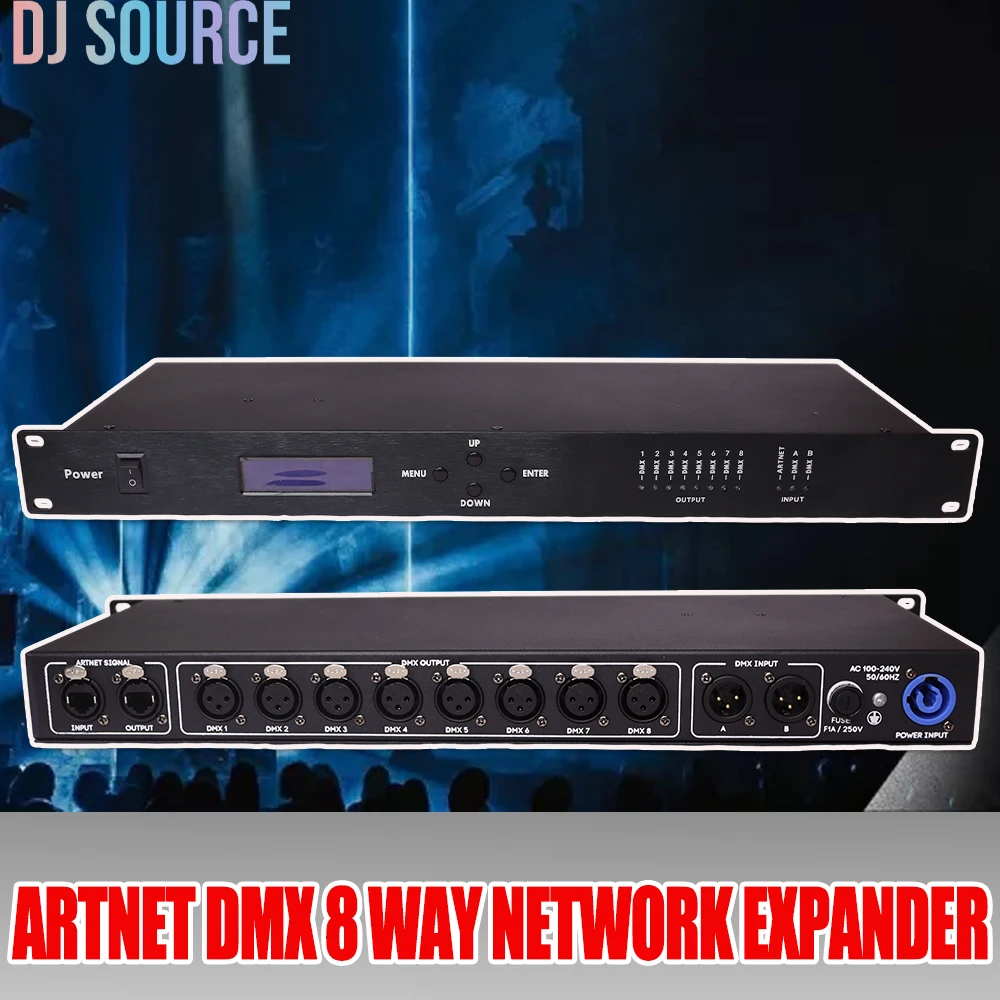 Лидер продаж Artnet 8-полосный сетевой расширитель выхода 8x512 4096 каналов для консоли DJ сценический контроллер освещения Artnet для узла DMX
Лидер продаж Artnet 8-полосный сетевой расширитель выхода 8x512 4096 каналов для консоли DJ сценический контроллер освещения Artnet для узла DMX