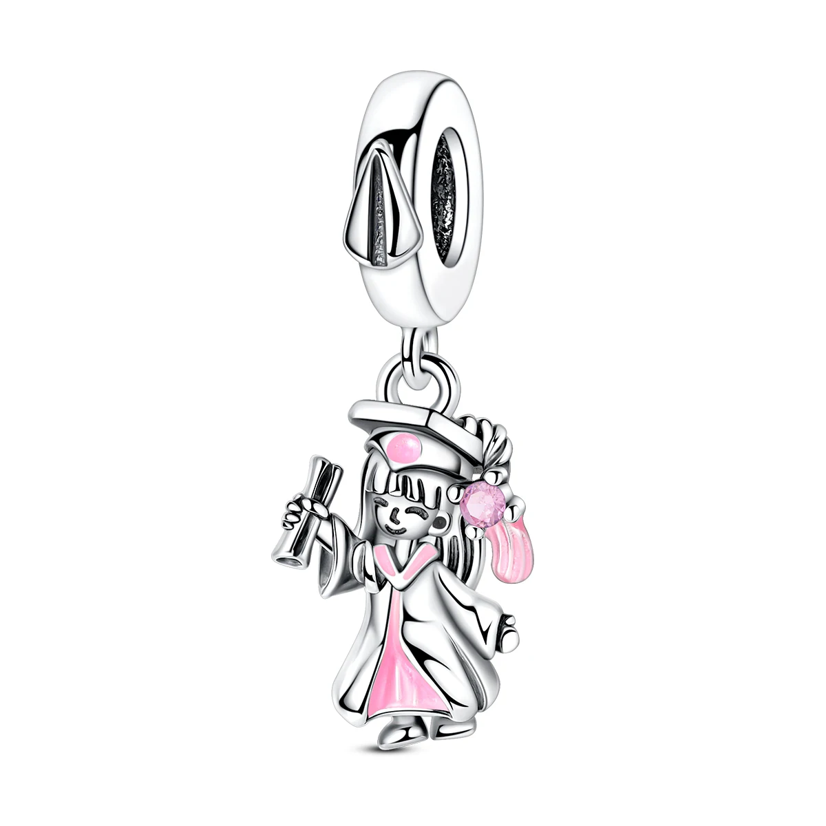 925 Sterling Silver Pink Enamel Graduation Girl Charm Fit Women DIY Bracelet Necklace Fashion Jewelry Student Congrats Gift
925 Sterling Silver Pink Enamel Graduation Girl Charm Fit Women DIY Bracelet Necklace Fashion Jewelry Student Congrats Gift