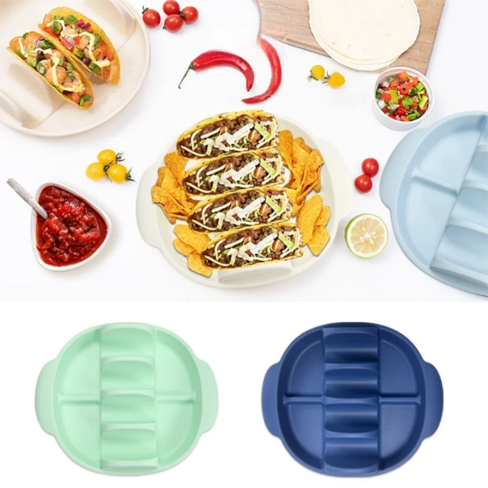 Non Slip Silicone Taco Holder Reusable Portable Taco Serving Tray Multi-slots Food Grade Taco Divider Plate Takeout
Non Slip Silicone Taco Holder Reusable Portable Taco Serving Tray Multi-slots Food Grade Taco Divider Plate Takeout