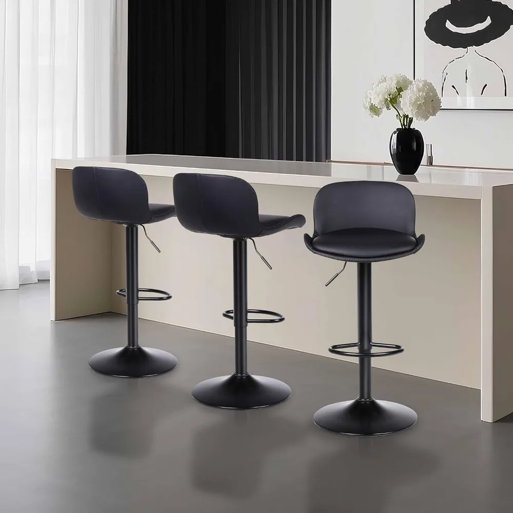 Bar Stools Set of 3, Adjustable-Height Leather Swivel Stools — Cat Scratch Resistant, Modern Counter Barstools
Bar Stools Set of 3, Adjustable-Height Leather Swivel Stools — Cat Scratch Resistant, Modern Counter Barstools