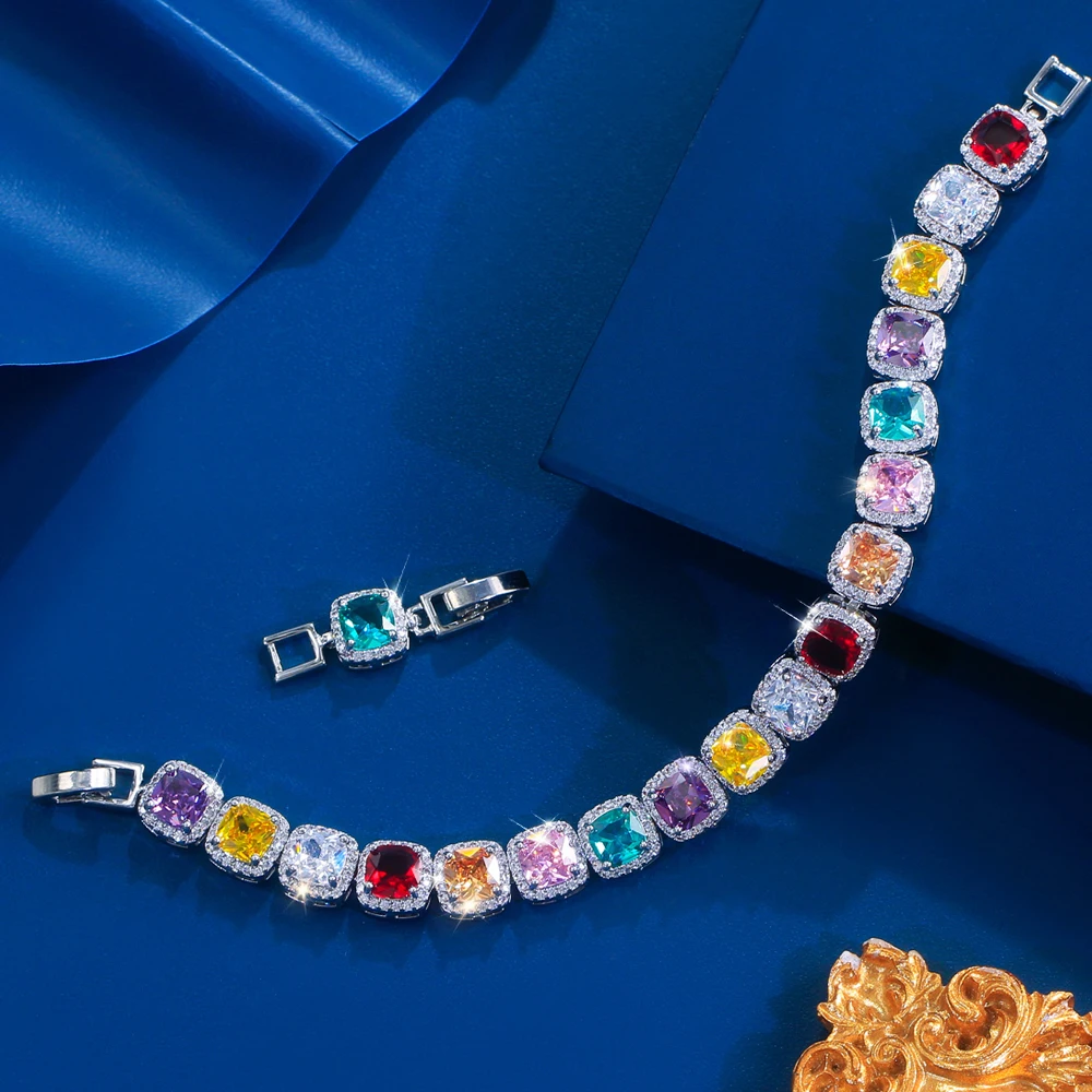 ThreeGraces Elegant Shiny Multicolor Zirconia Square CZ Link Chain Tennis Bracelet for Women Fashion Bridal Party Jewelry BR435
ThreeGraces Elegant Shiny Multicolor Zirconia Square CZ Link Chain Tennis Bracelet for Women Fashion Bridal Party Jewelry BR435