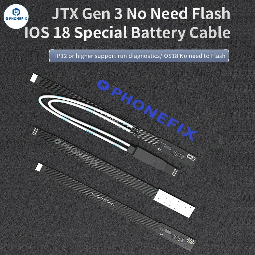 PHONEFIX Gen3 Не требует вспышки Специальный аккумуляторный кабель iOS18 без наведения батареи Модификация устройства не требуется Ремонтный аккумуляторного кабеля
PHONEFIX Gen3 Не требует вспышки Специальный аккумуляторный кабель iOS18 без наведения батареи Модификация устройства не требуется Ремонтный аккумуляторного кабеля