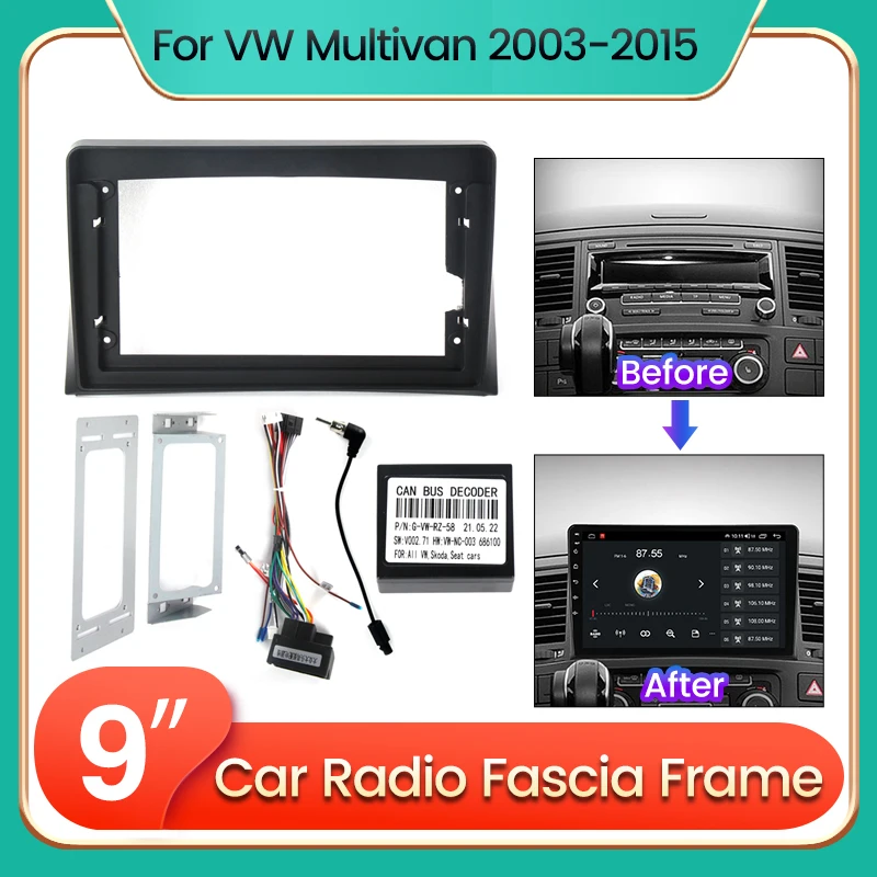 9-дюймовый автомобильный радиоприемник, адаптер рамки для Volkswagen VW Transporter T5 Caravelle Multivan 2008-2014, комплект отделки стерео панели Dash 2din
9-дюймовый автомобильный радиоприемник, адаптер рамки для Volkswagen VW Transporter T5 Caravelle Multivan 2008-2014, комплект отделки стерео панели Dash 2din