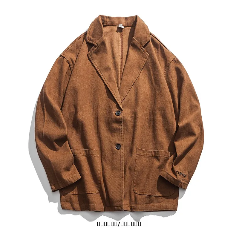 Японская ретро-куртка в стиле кэжуал для мужчин, свободный крой, унисекс, с длинными рукавами, отложным воротником, верхняя одежда
Японская ретро-куртка в стиле кэжуал для мужчин, свободный крой, унисекс, с длинными рукавами, отложным воротником, верхняя одежда