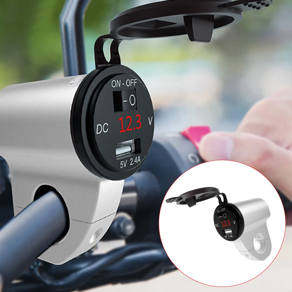 Universal Black Mobile Phone Charger Motorcycle USB Digital Display Fast Charger with Power Off Switch
Universal Black Mobile Phone Charger Motorcycle USB Digital Display Fast Charger with Power Off Switch